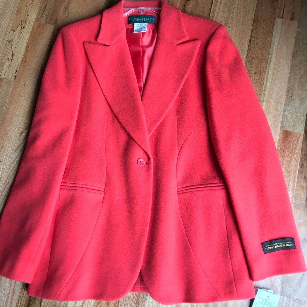 NEW coral blazer- cashmere wool blend